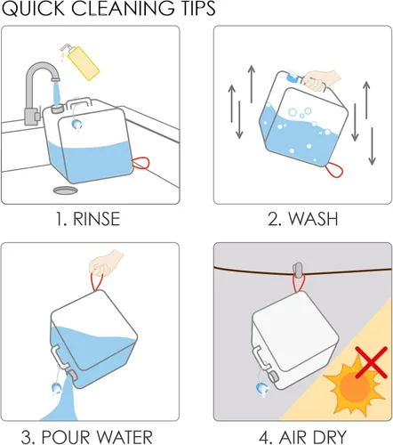 Miniatura 9 de Contenedor de agua plegable con grifo, 2×2.6 galones libre de BPA, jarra portadora de almacenamiento de agua para acampar para exteriores