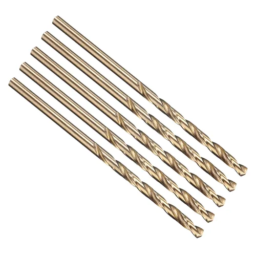 Miniatura 177 de PATIKIL Broca Jobber de 0.039 in, vástago recto M35 cobalto 5% acero de alta velocidad 135° acabado dorado para metal duro de acero inoxidable - 2
