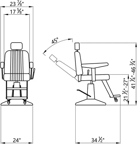 Miniatura 2 de Dir Silla de hilo de salón Silla de peluquería Silla reclinable multiusos Silla de peluquería Ejecutivo