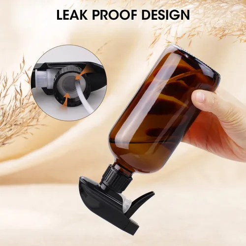 Miniatura 4 de Botellas de spray de vidrio ámbar Wedama, botellas de spray de vidrio de 16 oz para soluciones de limpieza y aceites esenciales, botella de spray