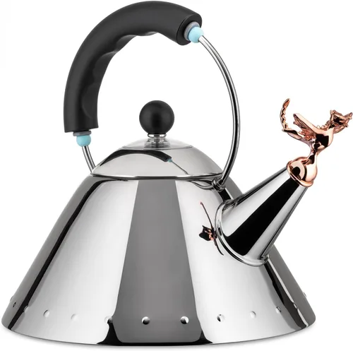 Miniatura 2 de Alessi Tea Rex - Hervidor de agua con mango y silbato en forma de dragón, acero inoxidable, negro