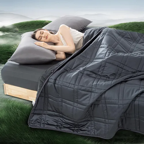 Miniatura 20 de OMYSTYLE Manta pesada reversible de 48x72 pulgadas y 15 libras para adultos, manta doble cara con peso de felpa corta cálida y tela Tencel fresca