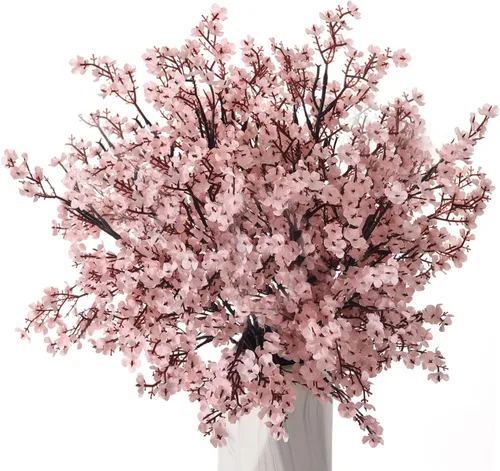Miniatura 8 de 15 piezas de flores artificiales de aliento de bebé, plantas de seda falsas con sensación real, ramos florales de bricolaje para decoración de bodas