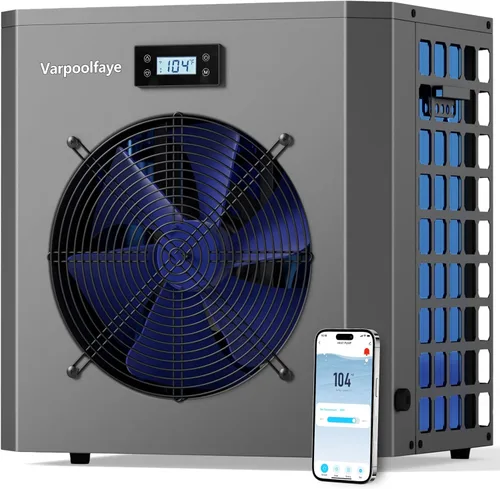 bomba de calor para piscina de 16000 BTU, calentador eléctrico para piscina de 5000 galones, para uso sobre el nivel del suelo y enterrado, control