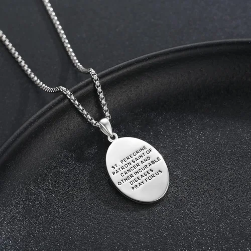 Miniatura 368 de Collar de plata de ley 925 con medalla de San Patrón, colgante de protección católica, amuleto, joyería religiosa para hombres y mujeres