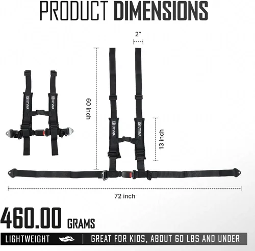 Miniatura 6 de UTVMA RZR 1000 y 900 (2014-2023) Asiento de seguridad con arnés de 4 puntos Asiento para niños Asiento de salto Todos los modelos