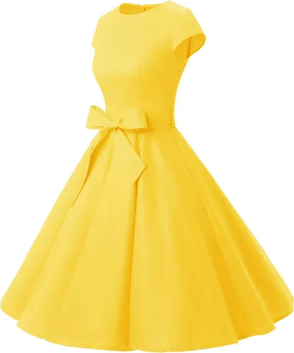 Miniatura 37 de Dressystar - Vestidos clásicos de fiesta con mangas casquillo, estilo Rockabilly y retro de la década de 1950
