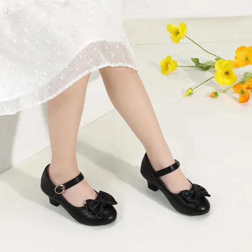 Miniatura 192 de PANDANINJIA Vestido de jada para niñas y niños pequeños, zapatos de princesa Mary Jane con tacones con lazo para fiesta, boda, boda