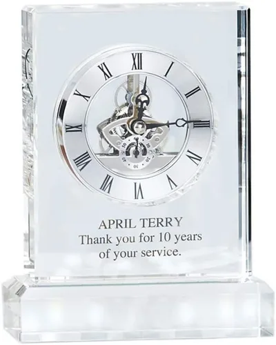 Miniatura 8 de Baudville Reloj de esqueleto arqueado con acento azul, grabado personalizado de hasta tres líneas y selección de versos preescritos Arqueado azul