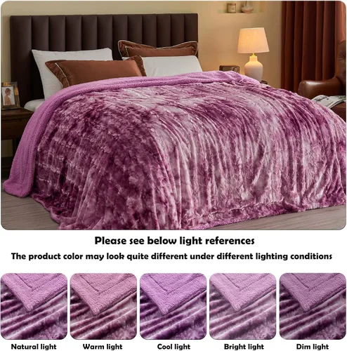 Miniatura 4 de NEWCOSPLAY - Manta de piel sintética súper suave con respaldo de sherpa, manta decorativa cálida y acogedora para habitación, sofá y piso