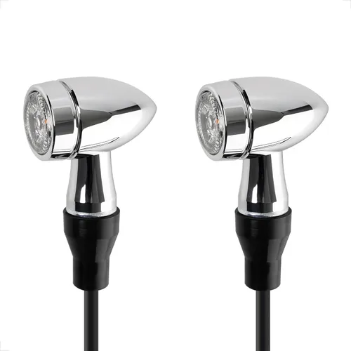 evermotor Mini señales de giro LED cromadas CNC para motocicleta, carcasa de aluminio E32 de 12 V con hermosa superficie IP67, impermeable, aprobado