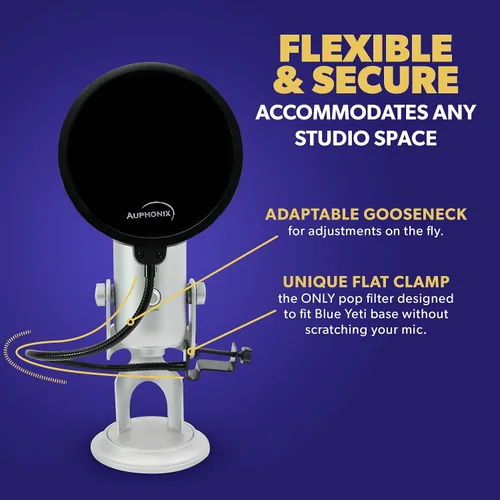 Miniatura 2 de Filtro de interferencias Auphonix, para micrófono Blue Yeti, Negro