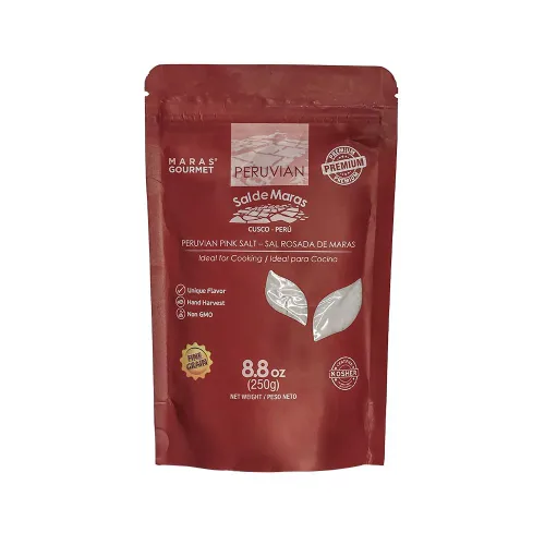 MARAS GOURMET Rosa peruano | Sal de Maras | Sal rosa de grano fino cosechada a mano - Sabor único | Bolsa de sal fina 8.8 oz (250g)