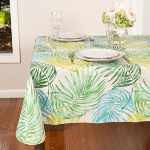 Miniatura 18 de EVERYDAY LUXURIES Mantel cuadrado impermeable de 52 x 52 pulgadas, resistente a las manchas y a las arrugas, mantel decorativo de vinilo de campos