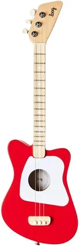 Miniatura 6 de Loog Mini - Guitarra acústica infantil para principiantes, 3 cuerdas a partir de 3 años, aplicación de aprendizaje y lecciones incluidas Rojo