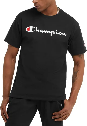 Champion Camiseta para hombre, camiseta gráfica clásica, camisetas suaves y cómodas para hombres, logotipo de escritura regular o grande y alto