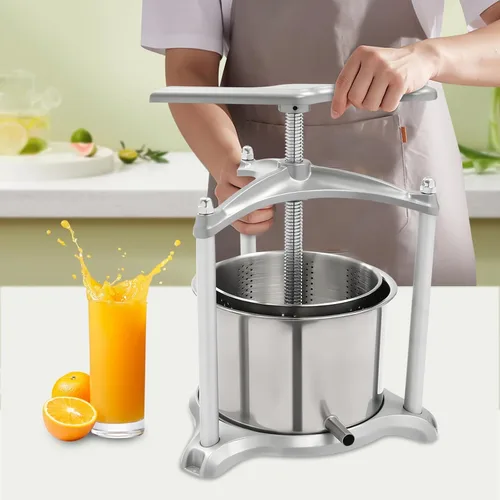 Miniatura 2 de Prensa de vino de frutas, máquina manual de jugo de 1.6 galones para hacer vino, tintura de sidra, manzana, verduras, miel y aceite de oliva prensa