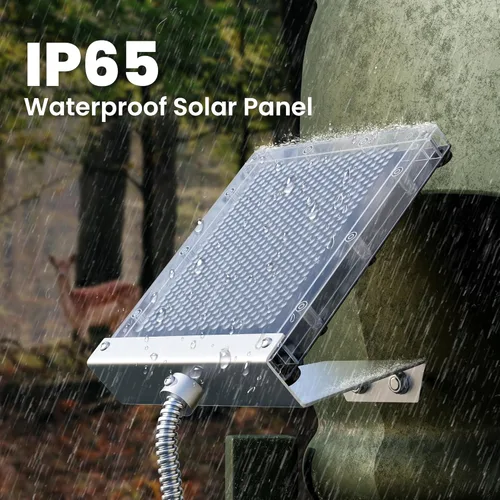 Miniatura 2 de POWOXI Panel solar de 12 V para alimentador de ciervos: cargador de batería solar impermeable de 1.7 W con soporte de montaje alimentador de clip
