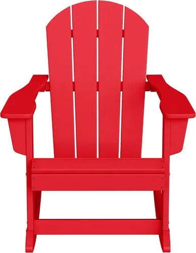 Miniatura 116 de WestinTrends Silla mecedora Malibu de poliéster para exterior/patio Adirondack, Negra
