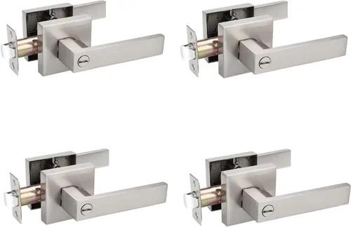Miniatura 15 de Priobrico - Manija de puerta interior de bronce aceitado con cerradura, manijas de puerta de privacidad para dormitorio, perillas modernas de puerta