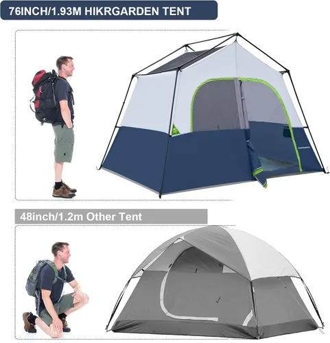 Miniatura 4 de HIKERGARDEN - Tienda de campaña para 6 a 8 personas, tienda de campaña familiar portátil para campamento, tienda de campaña de tela resistente al