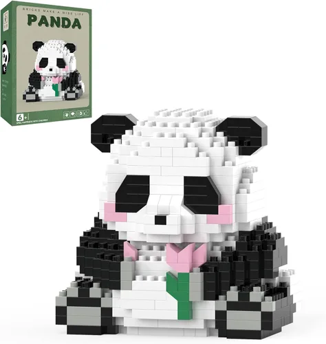 Miniatura 12 de Mini bloques de construcción de Halloween, panda sentado con calabaza, micro bloques de juguete para niños de 6, 7, 8, 9+, juegos de construcción