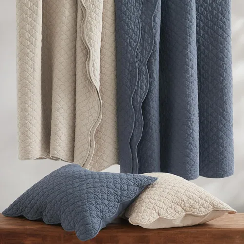 Miniatura 8 de HORIMOTE HOME Colcha de algodón 100% tamaño individual, color beige, suave y ligero, juego de ropa de cama de 2 piezas con borde festoneado