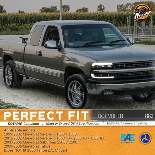 Miniatura 2 de WEELMOTO Juego de faros delanteros para 99-02 Chevy Silverado 1500 2500; para 01-02 Silverado 1500HD 2500HD 3500HD; para 00-06 Tahoe Suburban 1500