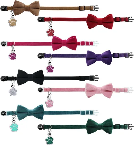 Miniatura 4 de Collares de gato personalizados con etiqueta de identificación, corbata de campana, collares de gatito personalizados de liberación rápida
