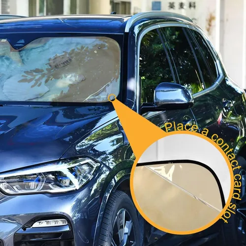 Miniatura 5 de Parasol plegable reflectante para parabrisas de automóvil, diseño de estrella de mar, concha, verano, playa, bloquea los rayos UV