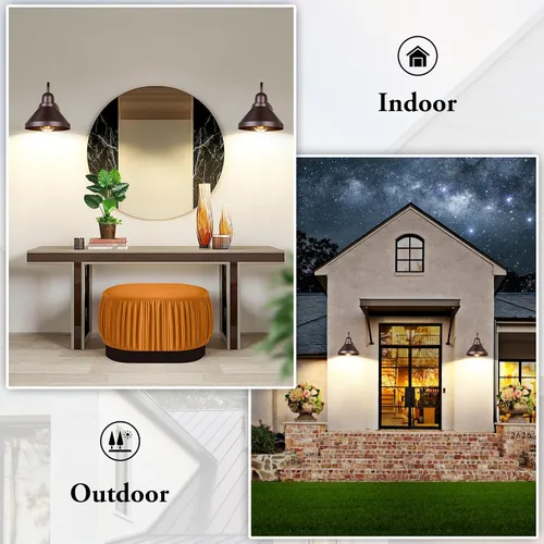 Miniatura 4 de Brightever Luces de Porche de Cuello de Ganso para Exteriores, Paquete de 2 Accesorios de Luz de Granero Exterior Estilo Granja, Lámparas de Pared