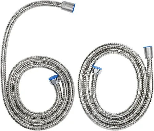 Miniatura 8 de Reemplazo de manguera de cabezal de ducha de mano de acero inoxidable de 79 pulgadas con tuerca de latón extensión de manguera de ducha flexible