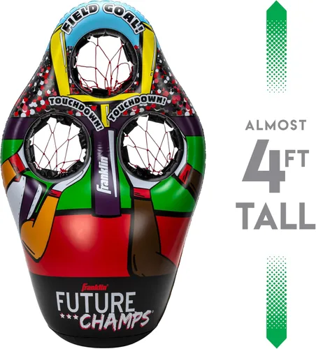 Miniatura 3 de Franklin Sports Juego de lanzamiento de objetivos de fútbol para niños, juguete inflable de tiro con mini pelotas de fútbol suaves - Divertido juego