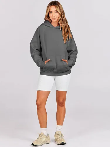 Miniatura 8 de ANRABESS - Sudaderas con capucha para mujer, sobre talla, de vellón de manga larga, modelo de 2024, para otoño