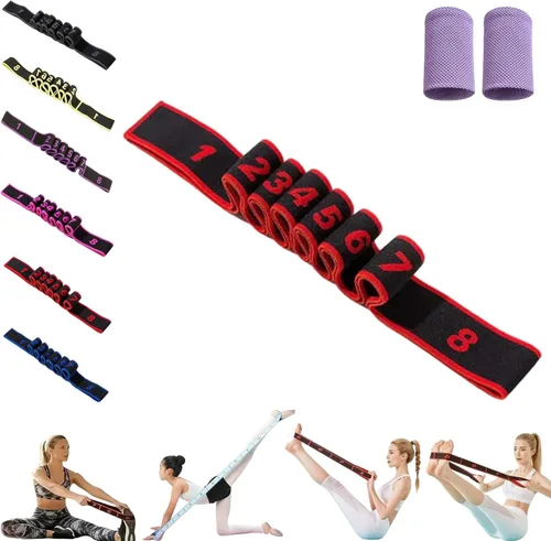 Miniatura 10 de Banda de resistencia de fitness para estiramiento y yoga, ejercicio de tirador de moda, banda elástica multifunción de resistencia de yoga