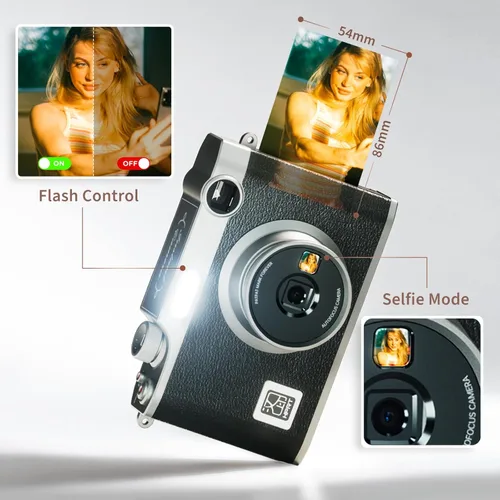 Miniatura 4 de Cámara instantánea iDPRT, cámara de impresión instantánea Bluetooth Cámaras de película instantánea Cámara y impresora fotográfica