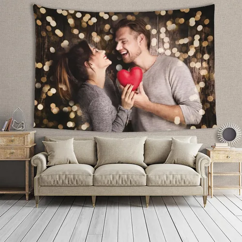 Miniatura 4 de HTYJFIG Tapiz personalizado para subir imágenes, tapiz de fondo personalizado, regalos personalizados para decoración del hogar y dormitorio