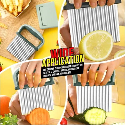 Miniatura 7 de Cortador de arrugas, cortador ondulado de acero inoxidable 2 piezas, cuchillo ondulado, herramienta de corte para verduras, papas fritas