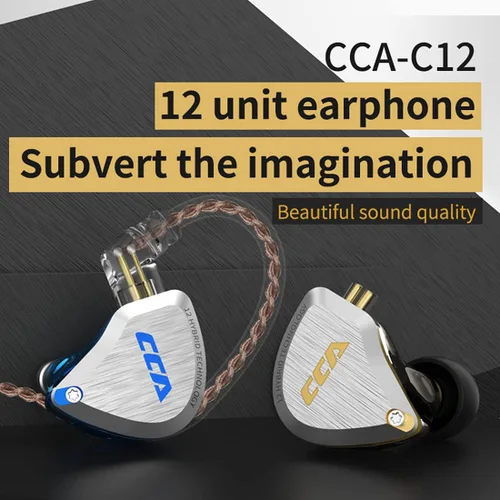 Miniatura 8 de CCA C12 - Monitores auditivos 5BA 1DD híbridos HiFi IEM auriculares con aislamiento de ruido estéreo con cable para músicos, audiófilos, cantantes DJ