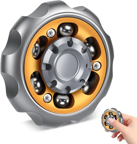 Spinner Fidget de Metal de Precisión - Rotador de Ansiedad y Juguete Fidget Inquieto, Herramienta de Alivio del Estrés para Adultos y Niños (Gris)
