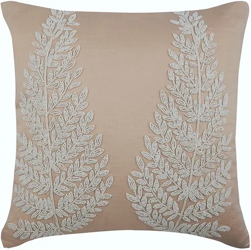 Miniatura 32 de HomeCentric Funda de almohada geométrica beige, 12 x 12 pulgadas, cuadrado de lino y algodón, círculos contemporáneos de Pascua, círculo de la vida