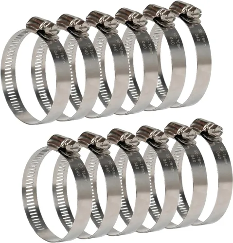 Miniatura 14 de Winlong Abrazaderas de manguera de acero inoxidable de 1/2 pulgadas, 24 unidades de abrazaderas de manguera de transmisión de engranajes