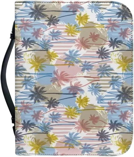 Miniatura 13 de Funda de cuero para la Biblia para hombres, funda de Biblia con patrón de bola roja, bolsa grande para la Biblia con asa bolsa de mano