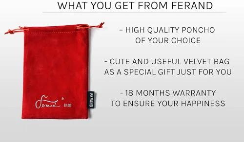 Miniatura 6 de Ferand Poncho de ajuste holgado para mujer con botones de cuerno elegantes cuello en V y dobladillo en V