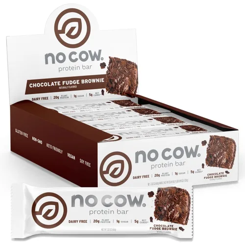 Miniatura 6 de No Cow - Barras de alto contenido en proteínas, chocolate con caramelo salado - Snacks saludables, 20 g de proteína vegana, alta en fibra, bajas