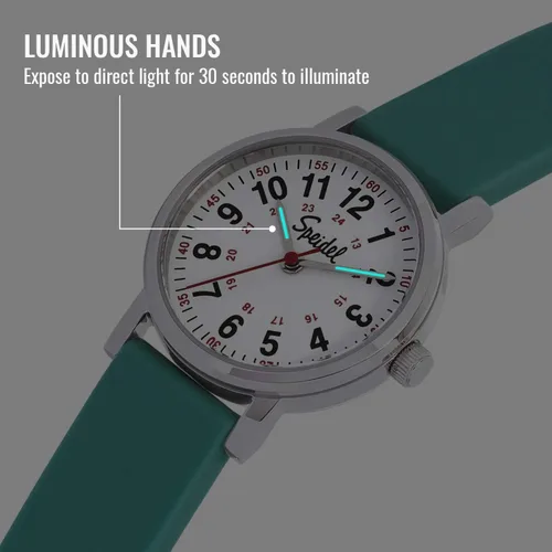 Miniatura 5 de Speidel Scrub Petite Watch Made for Doctors, Nurses, EMT, Surgeons and Students wRed Second Hand in Scrub Matching