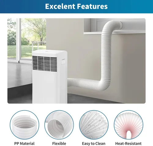 Miniatura 4 de Manguera portátil de aire acondicionado, manguera de ventilación de escape portátil con 5.9 pulgadas de diámetro, aire acondicionado de habitación