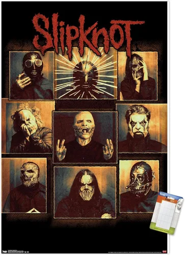 Miniatura 13 de Slipknot - Póster de pared a prueba de balas, 22.4 pulgadas de largo x 14.7 pulgadas, versión enmarcada en madera de granero