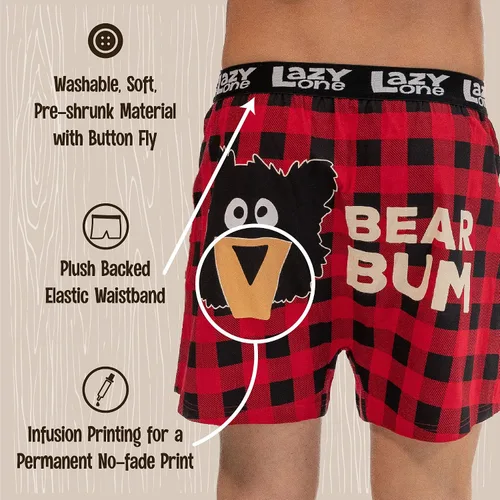 Miniatura 5 de Lazy One Divertidos boxers de animales, novedosos bóxers, ropa interior humorística, regalos de broma para hombres, divertidos boxeadores de oso