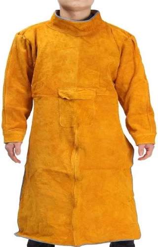 Miniatura 5 de Leather Welding Apron with Sleeves,Heavy Duty Welding Jacket,Heat Flame Resistant Welder Apron for Men